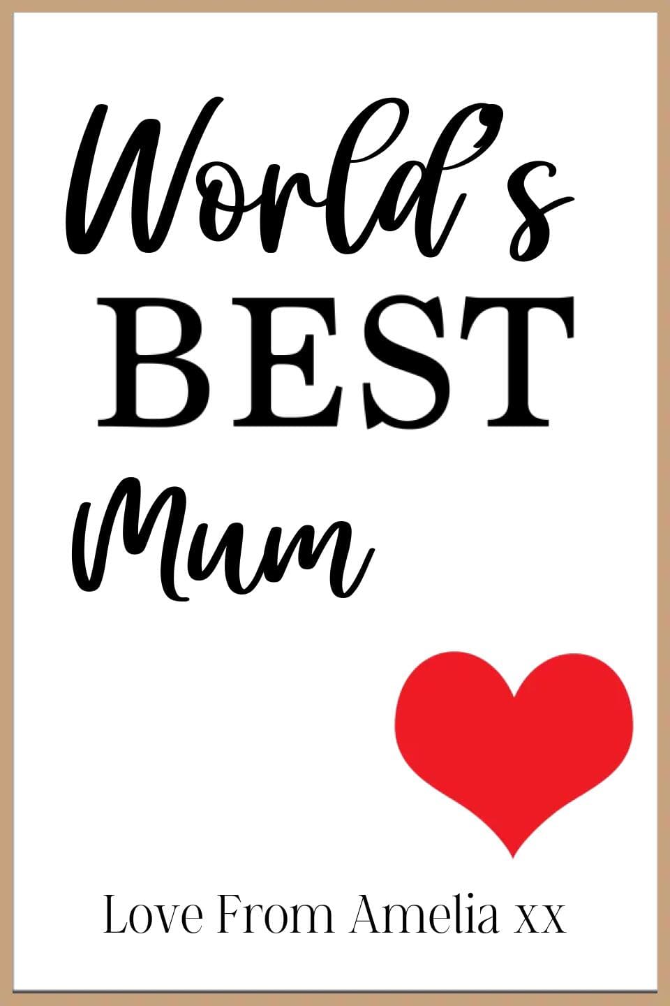 World's Best Personalised Framed Print